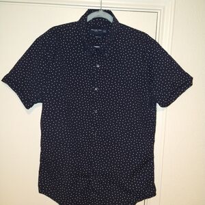 Abercrombie & Fitch Stretch Super Slim Polka Dot Button Down Shirt Men's sz XL.